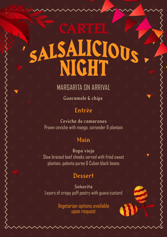 October salsalicious menu