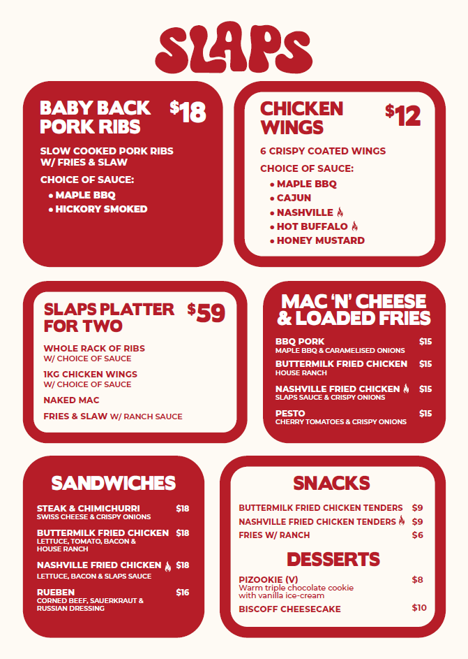 Slaps Menu Slaps Menu